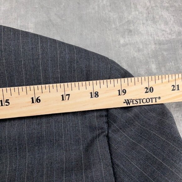Linea Uomo Suit Men 40R 34Wx28L Gray Blue Pinstripe Super 100s Wool Classic‎ - Picture 6 of 16